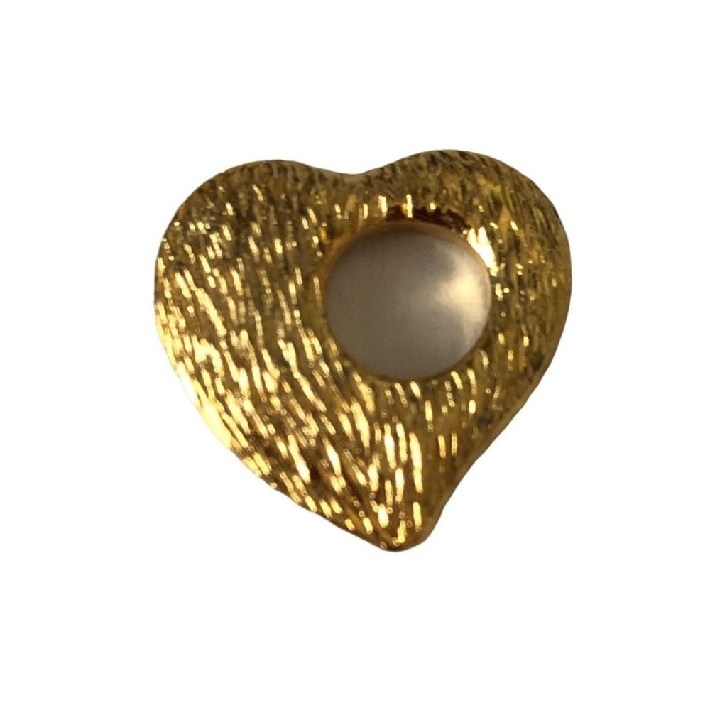 Charms-50 Pcs Textured Gold Plated Heart Charms - Wholesale